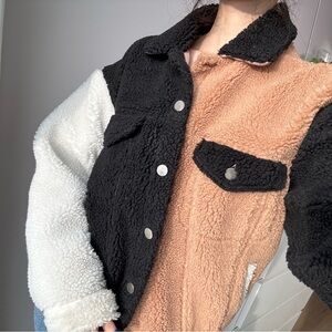 Missguided Colorblock Sherpa Jacket